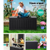 Gardeon Outdoor Storage Box 240L Container Lockable Garden Bench Tool Shed Black OSB-S240-ABK