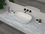 Low Sided Oval Shaped Basin Cast stone - Solid Surface Basin 600mm V567-PS-2230