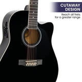 Karrera 12-String Acoustic Guitar with EQ - Black 12S-EQ-BK