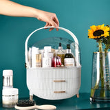 SOGA 29cm White Countertop Makeup Cosmetic Storage Organiser Skincare Holder Jewelry Storage Box BATHC109