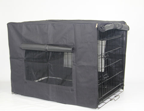 YES4PETS 42' Portable Foldable Dog Cat Rabbit Collapsible Crate Pet Rabbit Cage with Cover V278-CR42-W-COVER-BK