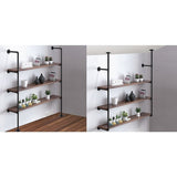 Wall Shelves Display Bookshelf Industrial DIY Pipe Shelf Rustic Brackets V63-837281