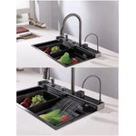 Integrated Waterfall Kitchen Sink Honeycomb Technology Large Digitial Display Stainless Steel Water V255-NWW-7546