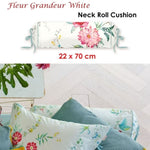 PIP Studio Fleur Grandeur White Neck Roll Cushion V442-HIN-NECKROLL-FLEURGRANDEUR-WHITE-NK