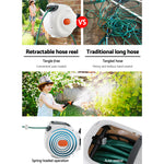 Greenfingers Retractable Hose Reel 30M Garden Water Spray Gun Auto Rewind HR-WA-BNS-30M-PLS