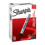 SHARPIE Metal Finish Permanent Marker Chisel Tip Black Box of 12 V177-D-SHS20093051