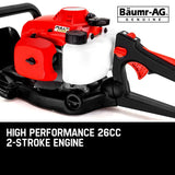 Baumr-AG 26CC Petrol Hedge Trimmer - 2-Stroke Clipper Saw Precision 24 Blade V219-HTMPTLBMRA3P0