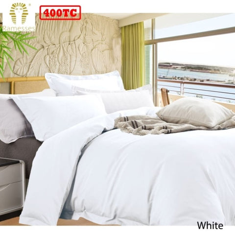 Ramesses Bamboo Cotton Quilt Cover Set White King V442-KIT-QUILTCS-BAMBOOCOTTON-WHITE-KI