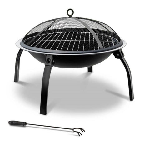 Fire Pit BBQ Charcoal Smoker Portable Outdoor Camping Pits Patio Fireplace 22" FPIT-UFO-5656