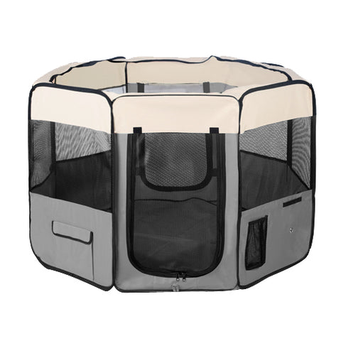 YES4PETS Small Grey Dog Cat Puppy Rabbit Guinea Pig Cat Soft Playpen V278-SP3545_GREY