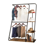 Freestanding Closet with 3 Shelves Organizer Storage Clothes Hanger Rail Garment Shelf Shoe Rack V278-FREESTANDING-OPEN-CLOSET