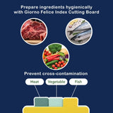 Index Cutting Board Set 3P with a Holder Kitchen Stand Fish Chopping Board V274-HA-TS-CUTBD-3P