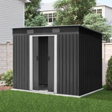 Giantz Garden Shed 2.38x1.31M w/Metal Base Sheds Outdoor Storage Tool Workshop Sliding Door SHED-FLAT-4X8-BASE-ABC