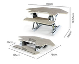 Fortia Corner Desk Riser 110cm Wide Adjustable Sit to Stand for Dual Monitor, Keyboard, Laptop, V219-FURDTDFORACX2