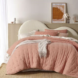 Vintage Design Homewares 3 Piece Hugo Cotton Gauze Quilted Comforter Set Clay King V442-HIN-COMFORTER-HUGO-CLAY-KI