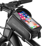 Top Tube Bike Bag With Phone Case Holder Plastic Cover for MTB Mountain Road Commuter Ebike Tourer V382-TOPTUBEBAGRB