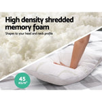 Giselle Bedding Memory Foam Pillow Bamboo Twin Pack BAM-SHED-PILLOWX2