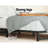 Artiss Bed Frame Double Size Metal BERU MBED-C-BERU-D-BK-AB