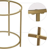 Gold Round Side Table with Golden Metal Frame Robust and Stable V178-11710