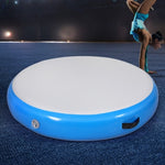 Everfit 1m Air Track Spot Inflatable Gymnastics Tumbling Mat Round Blue ATM-R-1-02M-BL