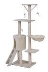 YES4PETS 138cm Cat Scratching Post Tree Post House Tower with Ladder-Beige V278-CT138-BEIGE