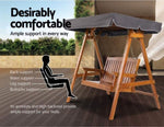 Gardeon Swing Chair Wooden Garden Bench Canopy 2 Seater Outdoor Furniture ODF-GSC-W2S-TK-AB