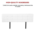 PU Leather King Bed Deluxe Headboard Bedhead - White V63-768275