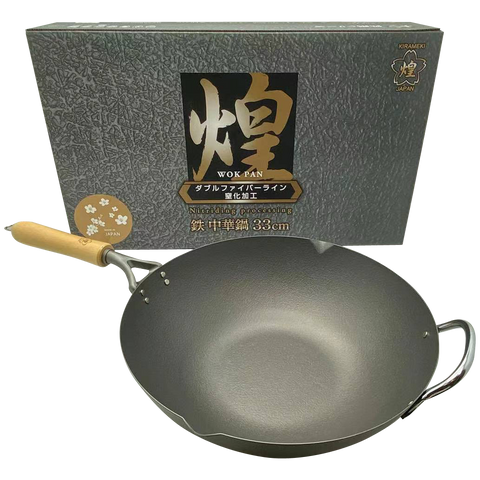 Kirameki Premium Cast Iron Nitriding Processing Stir-fry Wok - 33cm V445-C220272