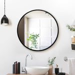 Embellir Wall Mirror Makeup 50cm Home Decor Framed Mirrors Bathroom Round Black MM-WALL-ROU-BK-50