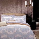 250TC Florence Cotton Reversible Quilt Cover Set Queen V442-ATX-QUILTCS-FLORENCE-TAUPE-QS