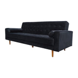 Sofa Bed 3 Seater Button Tufted Lounge Set for Living Room Couch in Velvet Black Colour V43-SOF-MARC-BL