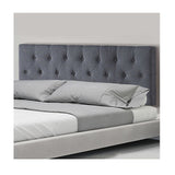 Linen Fabric Double Bed Deluxe Headboard Bedhead - Grey V63-821503