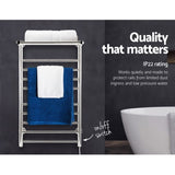 Devanti Electric Heated Towel Rail Rack 14 Bars Wall Mounted Clothes Dry Warmer TW-C-WALL-L