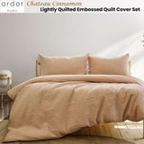 Ardor Chateau Cinnamon Embossed Quilt Cover Set King V442-INT-QUILTCS-CHATEAU-CINNAMON-KI