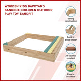 Wooden Kids Backyard Sandbox Children Outdoor Play Toy Sandpit 840471