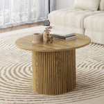 Luxe Ribbed Round Coffee Table Wooden V264-TAB-723C-NTR-NA-1