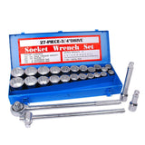 27Pc Heavy Duty Socket Wrench Set 3/4" Drive Metric & Imperial Extension Case V465-97822-AU-2