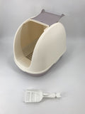 YES4PETS Portable Hooded Cat Toilet Litter Box Tray House with Scoop and Grid Tray White V278-MSP-0007-WHITE-W-ZW-0001