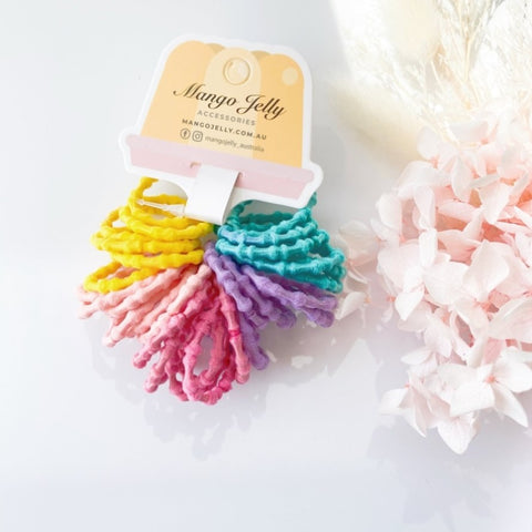 MANGO JELLY Kids Hair Ties - Bamboo Candy - Six Pack V659-HT-3CM-30P-BAMBOO-CANDY-6-L