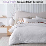 Accessorize Elma White Jacquard Quilt Cover Set Super King V442-HIN-QUILTCS-ELMA-WHITE-SK