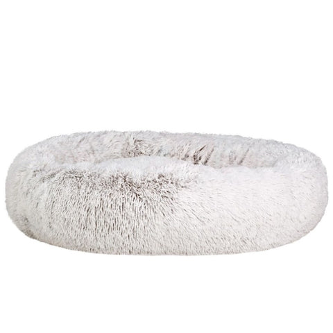 i.Pet Pet Bed Dog Cat 110cm Calming Extra Large Soft Plush White Brown PET-BED-D110-WHBR