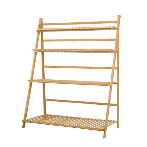 Artiss Bamboo Wooden Ladder Shelf Plant Stand Foldable BAM-B-LAD05-NT