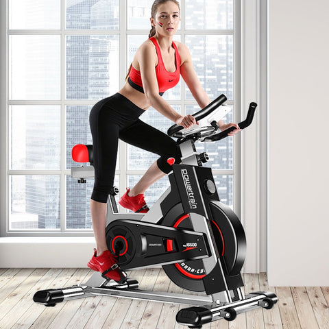 Powertrain IS-500 Heavy-Duty Exercise Spin Bike Electroplated - Silver BKE-D20-SL