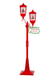 Christmas Lamp Post with Lights Music & Snow - Red 195cm 112_BLU001