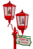 Christmas Lamp Post with Lights Music & Snow - Red 195cm 112_BLU001