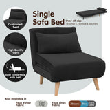 Sarantino Adjustable Chair Single Sofa Bed Faux Velvet - Black SOFA-M13-SUE-BK