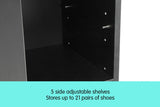 21 Pairs Shoe Cabinet Rack Storage Organiser - 80 x 30 x 90cm - Black CBT-080-030-090-BK