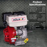 Kolner 16hp 25.4mm Horizontal Key Shaft Q Type Petrol Engine - Recoil Start ENG-HP-KX190F-R