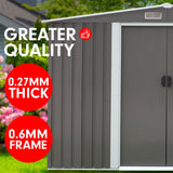 Garden Shed Spire Roof 8ft x 8ft Outdoor Storage Shelter - Grey GSS-BSW-88N-GY