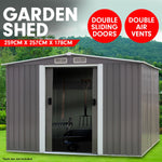 Garden Shed Spire Roof 8ft x 8ft Outdoor Storage Shelter - Grey GSS-BSW-88N-GY